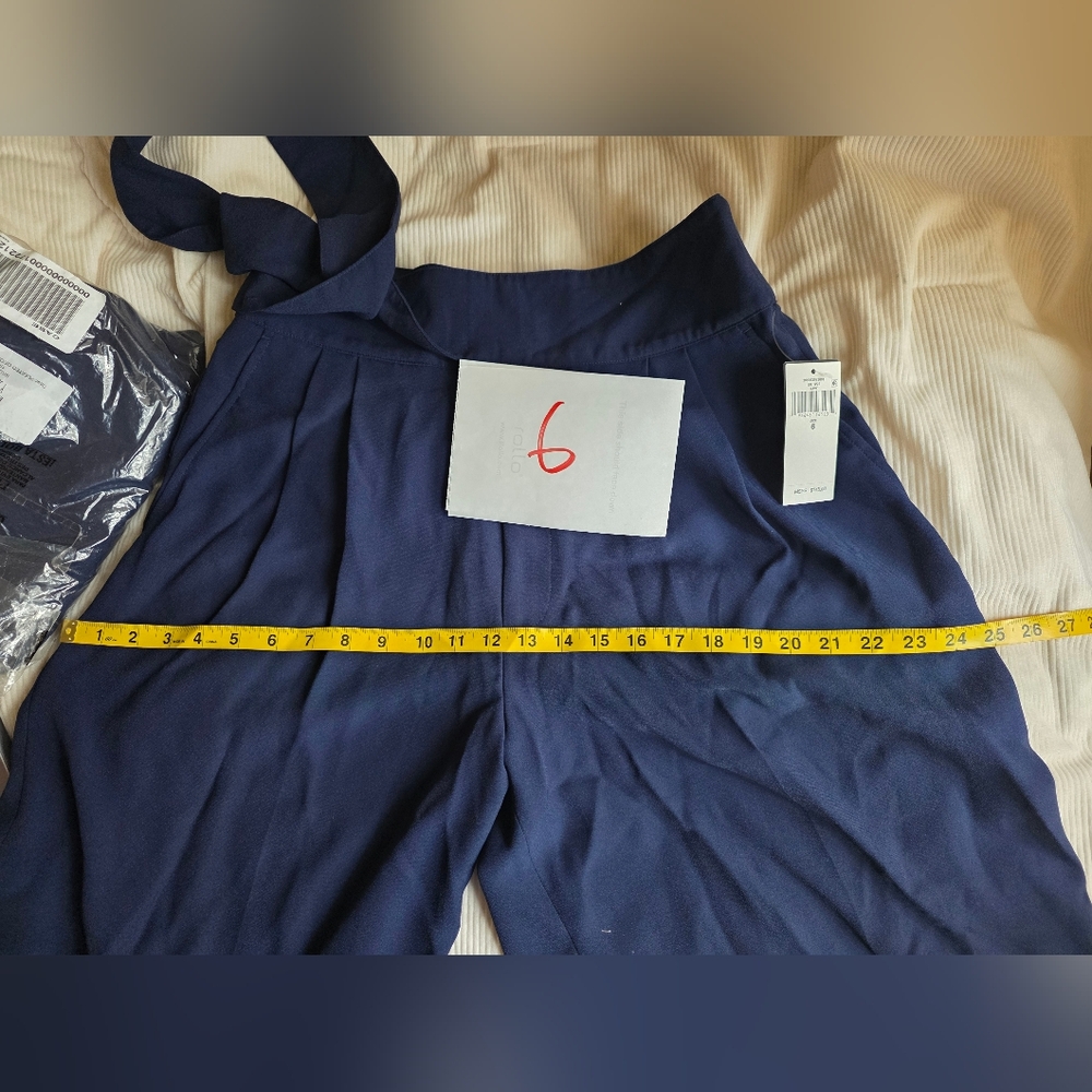 Women’s Navy Tie-Waist Shorts - Picture 6 of 16